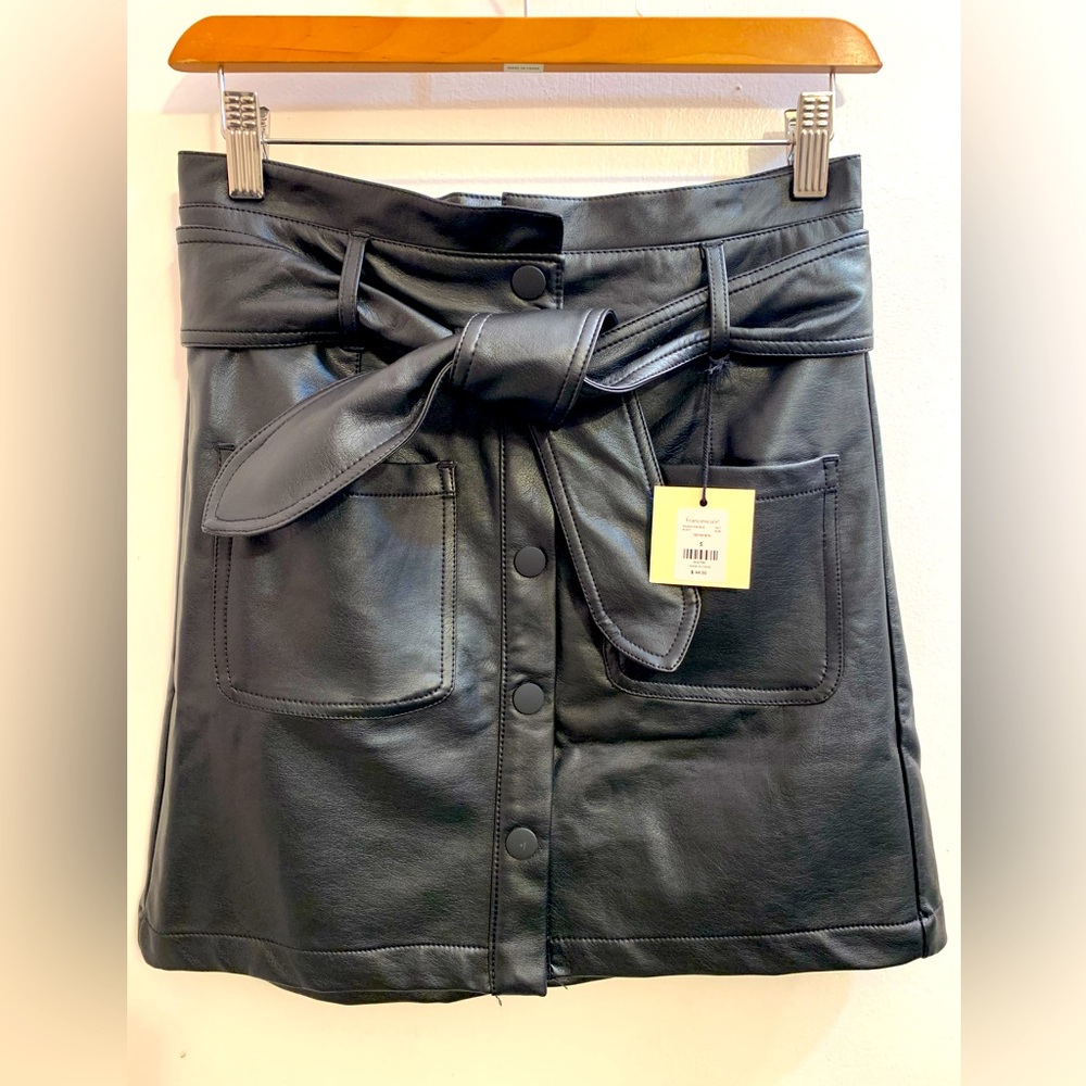 Leather black skirt